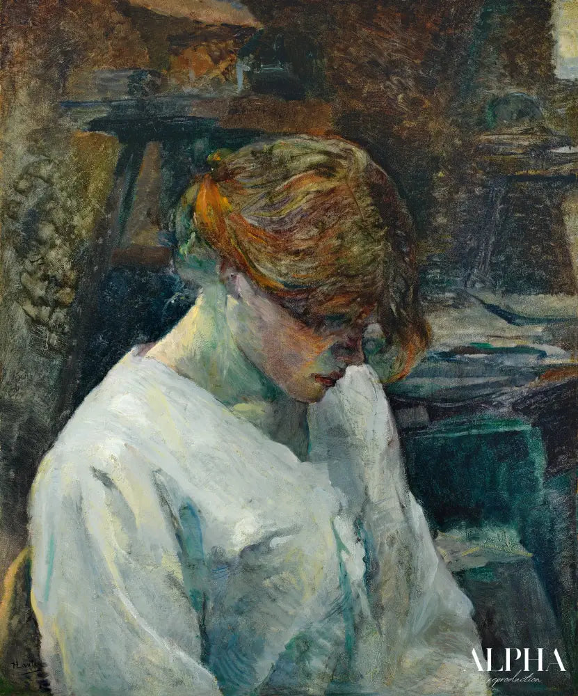 La Rousse dans une blouse blanche - Toulouse Lautrec - Reproductions de tableaux et peintures haut de gamme