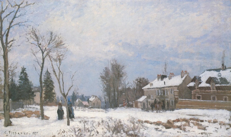 Droga z Wersalu do Saint-Germain, Louveciennes, efekt śniegu - Camille Pissarro