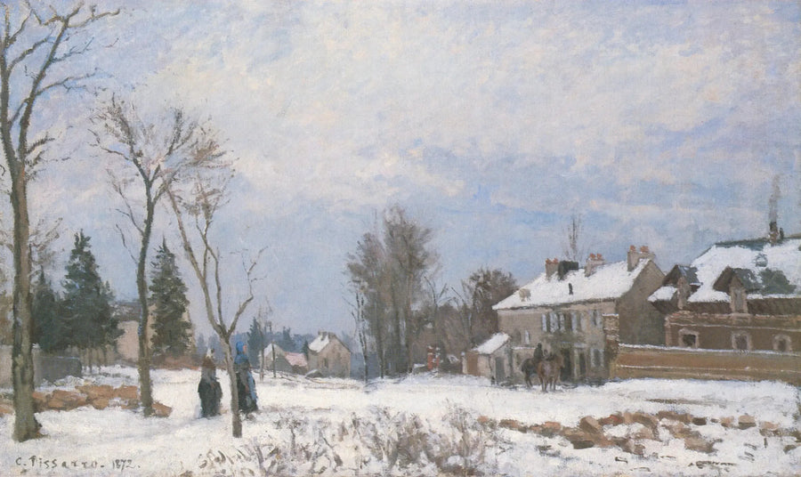 Droga z Wersalu do Saint-Germain, Louveciennes, efekt śniegu - Camille Pissarro