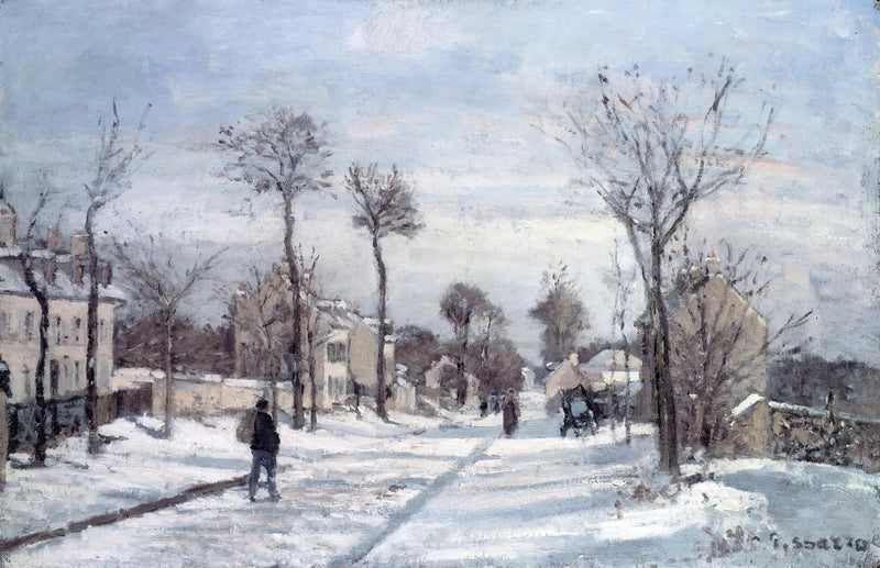 Droga do Wersalu, Louveciennes, śnieg - Camille Pissarro