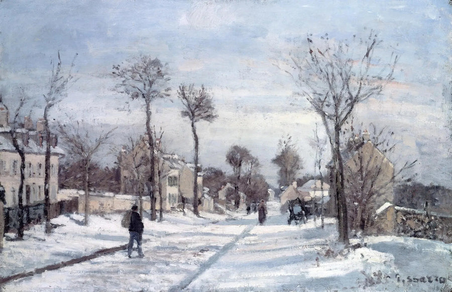 Droga do Wersalu, Louveciennes, śnieg - Camille Pissarro