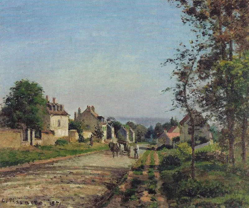 Droga do Wersalu, Louveciennes, zimowe słońce i śnieg - Camille Pissarro