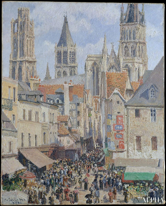 La Rue de l'Epicerie à Rouen - Camille Pissarro - Reproductions de tableaux et peintures haut de gamme
