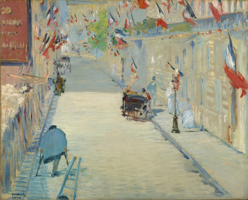 Ulica Mosnier z flagami - Édouard Manet
