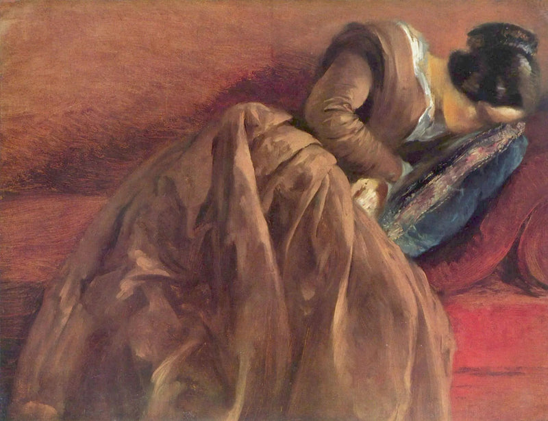 Siostra Menzla, Emilie, śpiąca - Adolph von Menzel