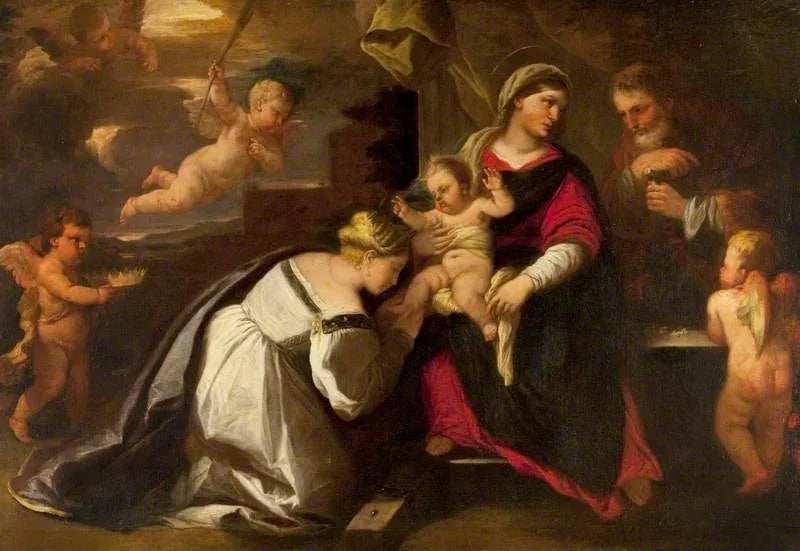 Święta Rodzina z świętą Katarzyną Aleksandryjską - Luca Giordano