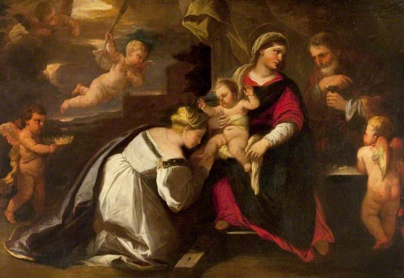 Święta Rodzina z świętą Katarzyną Aleksandryjską - Luca Giordano