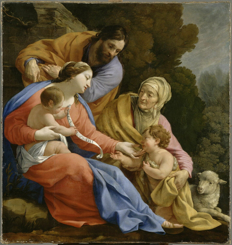 Święta Rodzina z świętą Elżbietą i małym świętym Janem - Simon Vouet