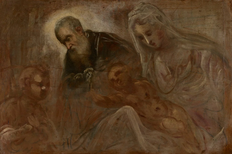 Święta Rodzina z młodym świętym Janem Chrzcicielem - Jacopo Tintoretto