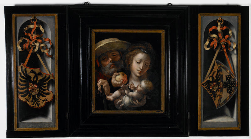 Święta Rodzina z herbami Karola... - Jan Gossaert