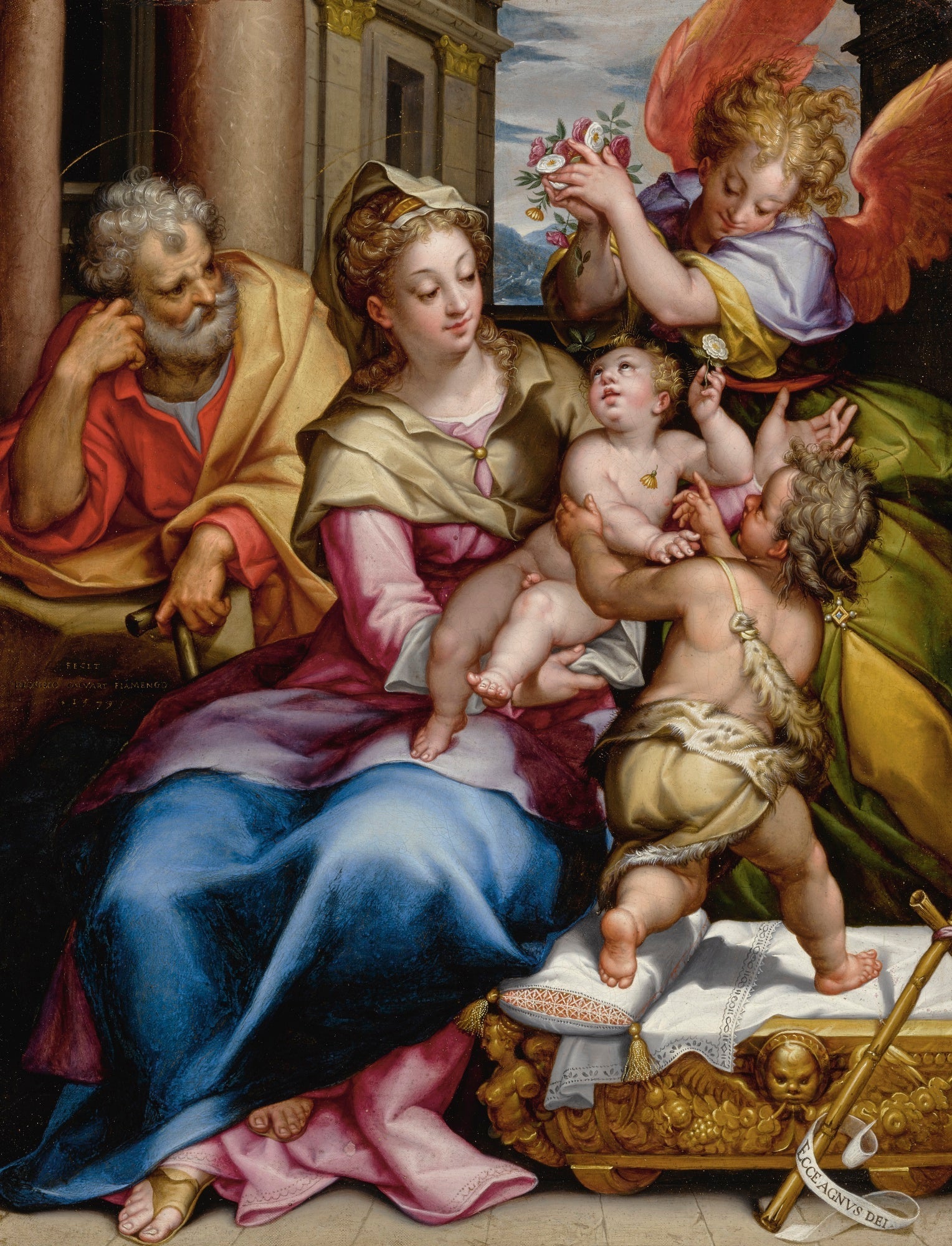 La Sainte Famille avec saint Jean-Baptiste et un ange - Denis Calvaert - Alpha Reproduction
