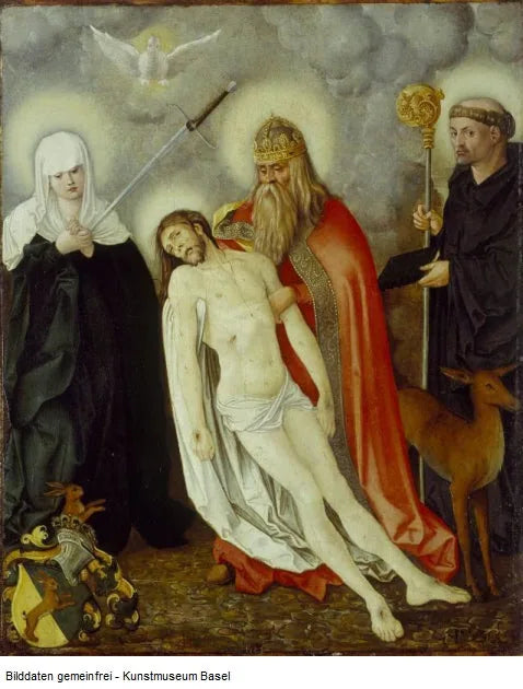 Święta Trójca między Matką Bożą Boleściwą a świętym Gilesem - Hans Baldung Grien