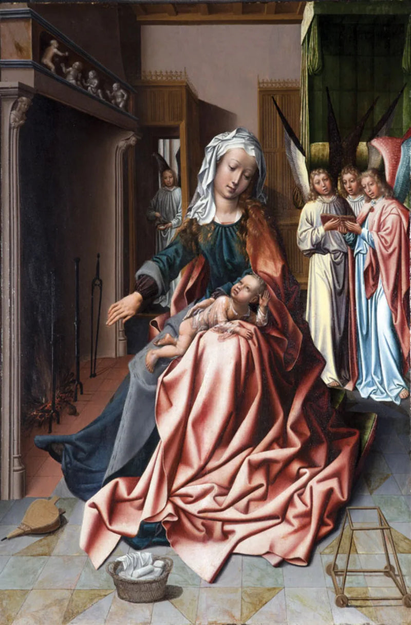 Święta Maria przygotowująca się do umycia Dzieciątka Jezus - Jan Gossaert