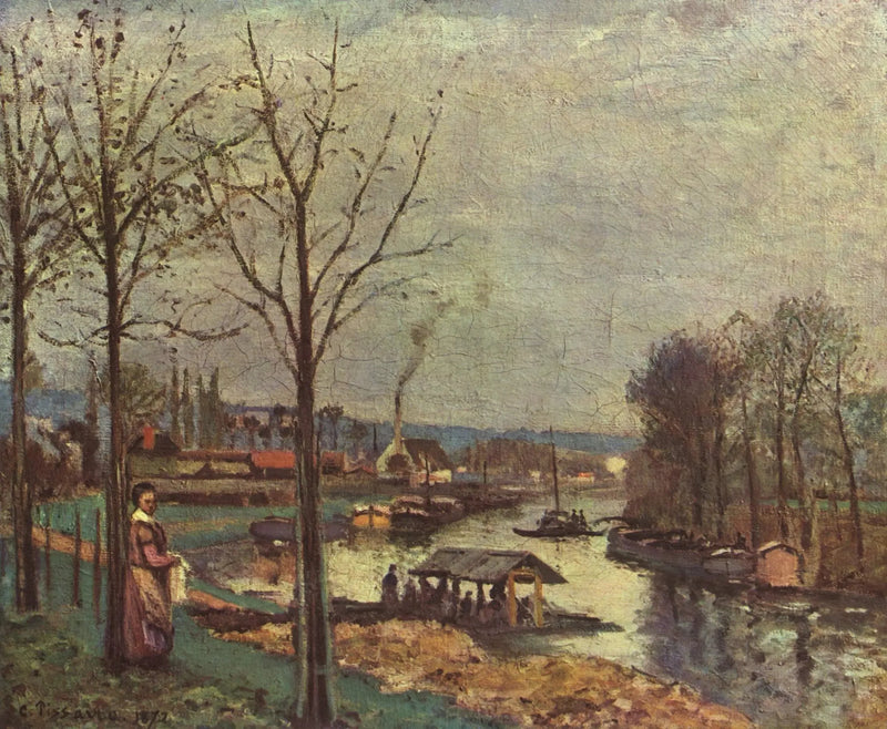 Sekwana w Port-Marly, pralnia - Camille Pissarro
