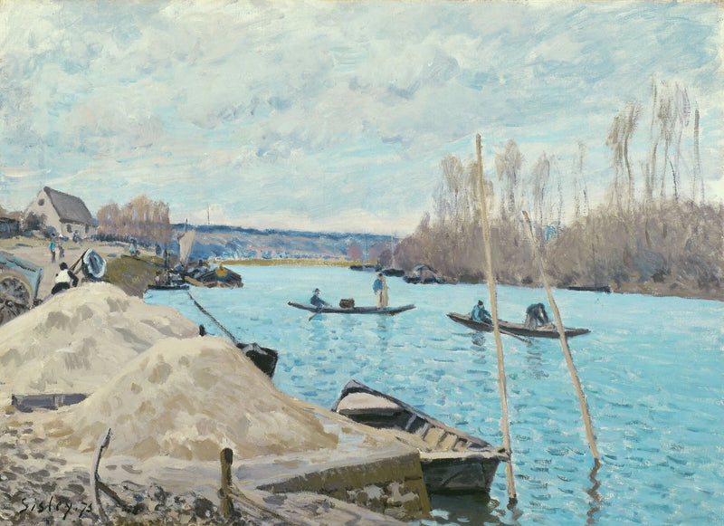 Sekwana w Port-Marly, stos piasku - Alfred Sisley