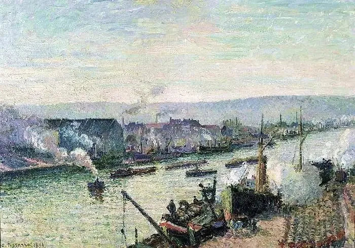 Sekwana w Rouen, Saint-Sever - Camille Pissarro