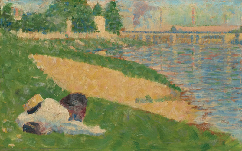 Sekwana z ubraniami na brzegu - Georges Seurat