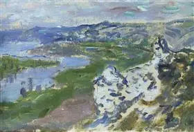 Sekwana, widok z wzgórz Chantemesle - Claude Monet