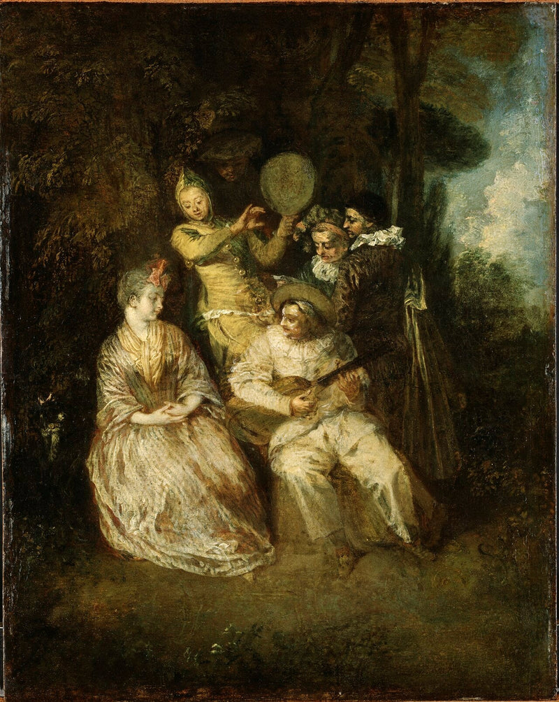 Sena włoska - Antoine Watteau