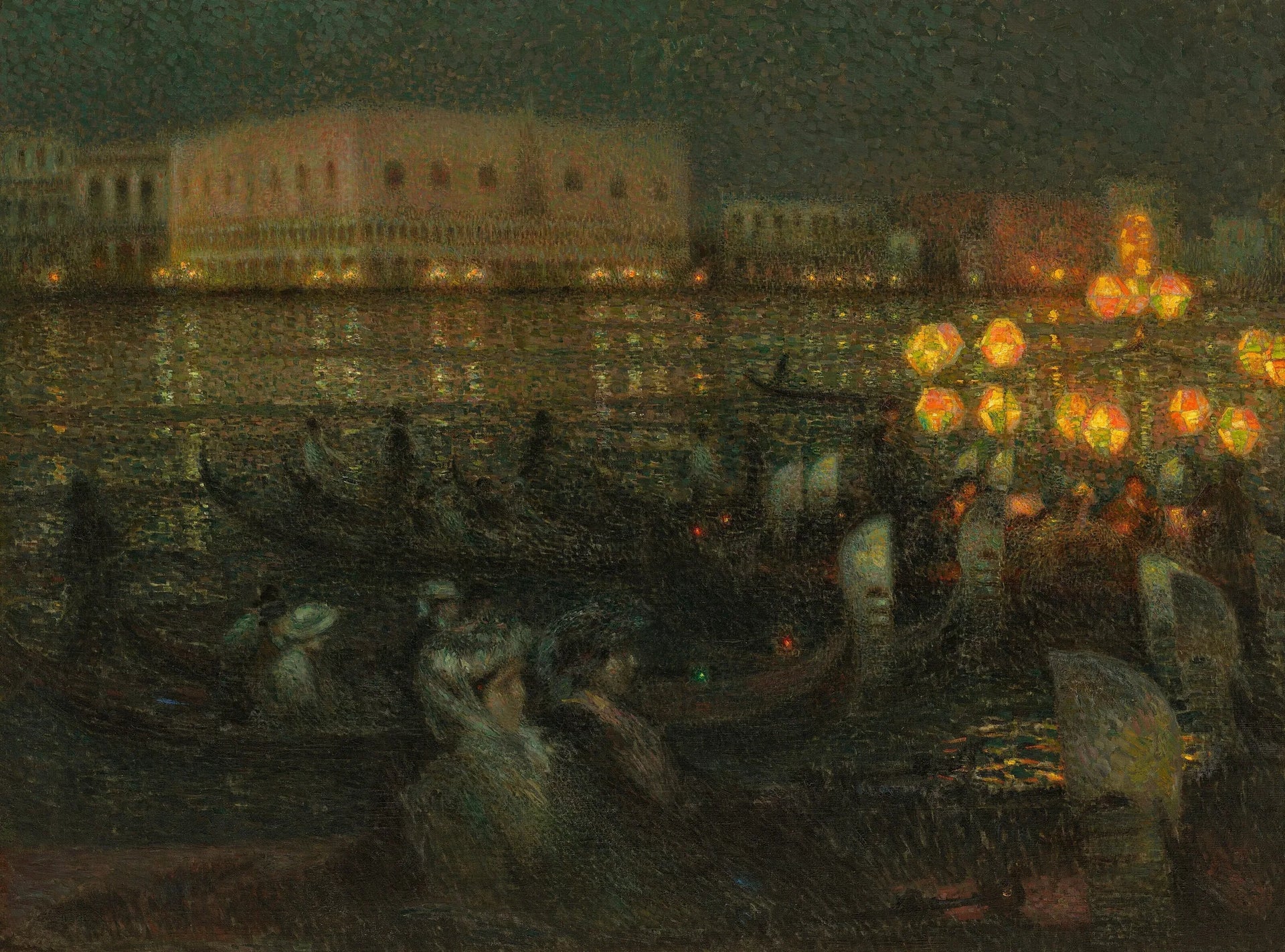 La Sérénade, Venise - Henri Le Sidaner image 1 copie peinte à la main à l’huile