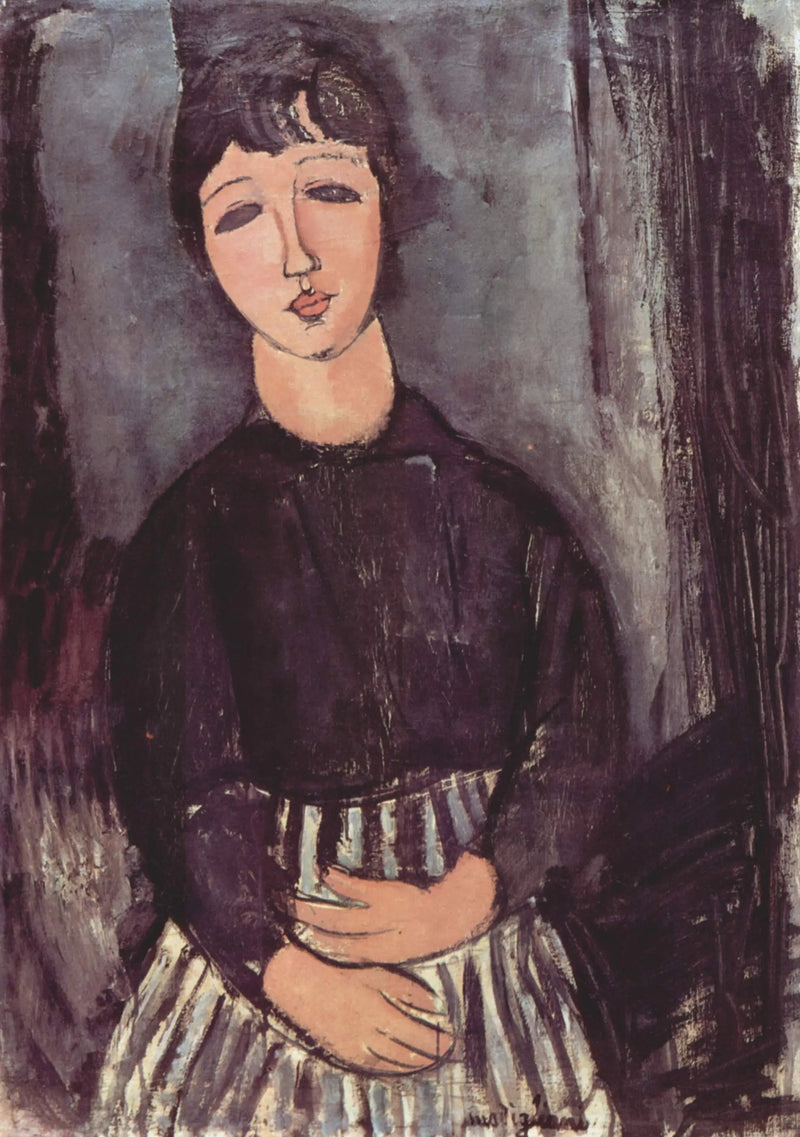Służka w pasiastym fartuchu - Amedeo Modigliani