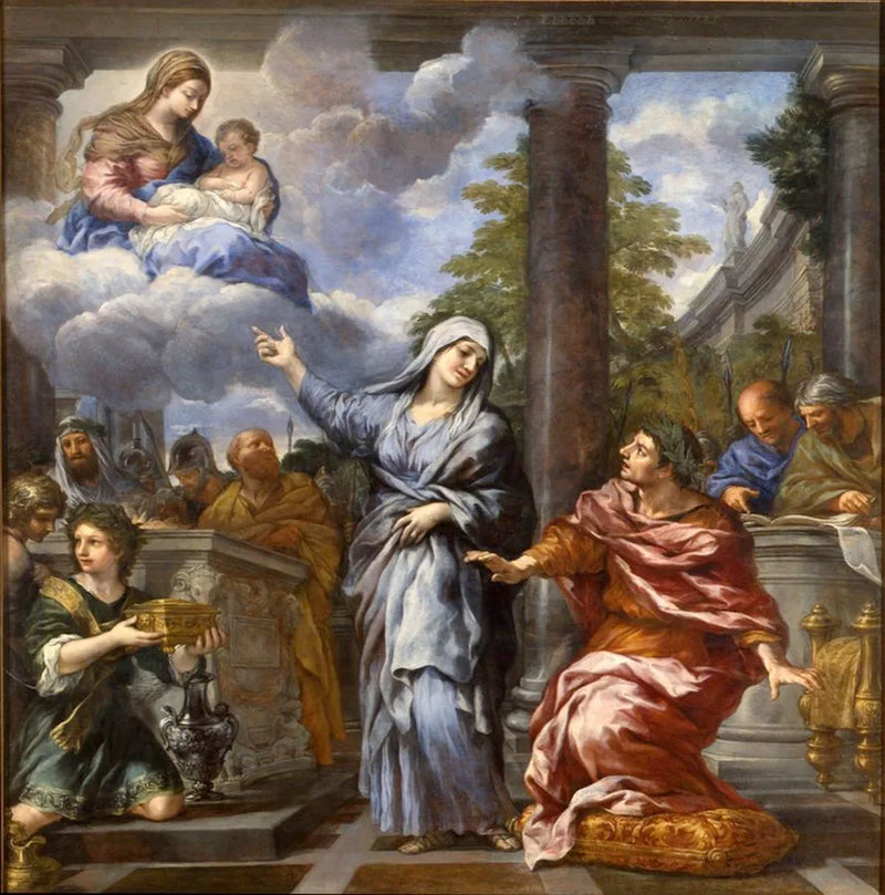 Sybilla z Tiburu ogłasza Augustowi narodziny Chrystusa - Pietro da Cortona