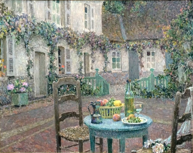 Niebieski stół - Henri Le Sidaner