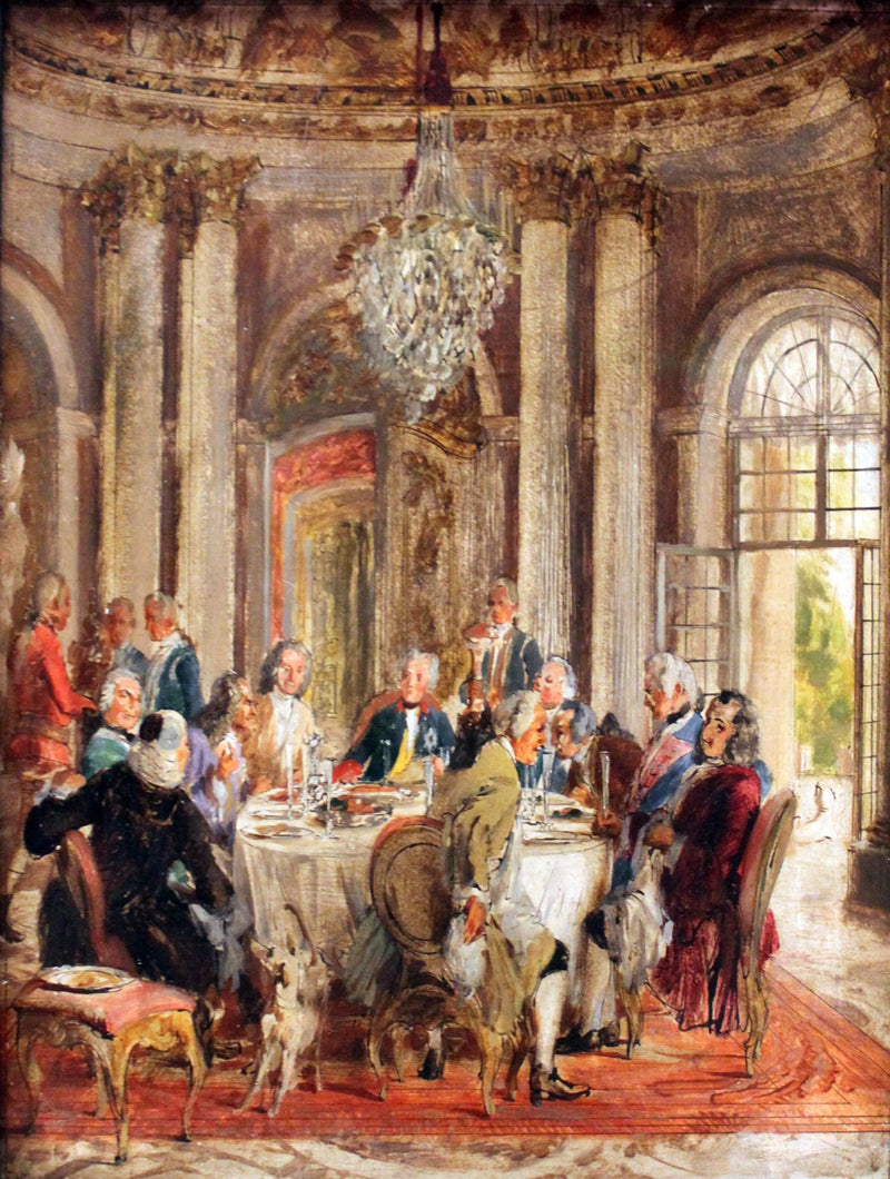 Okrągły stół króla Fryderyka II w Sanssouci - Adolph von Menzel