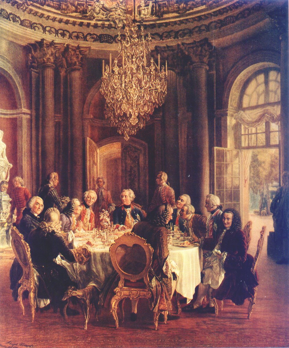 La table ronde du roi Frédéric II à Sanssouci - Adolph von Menzel - Alpha Reproduction