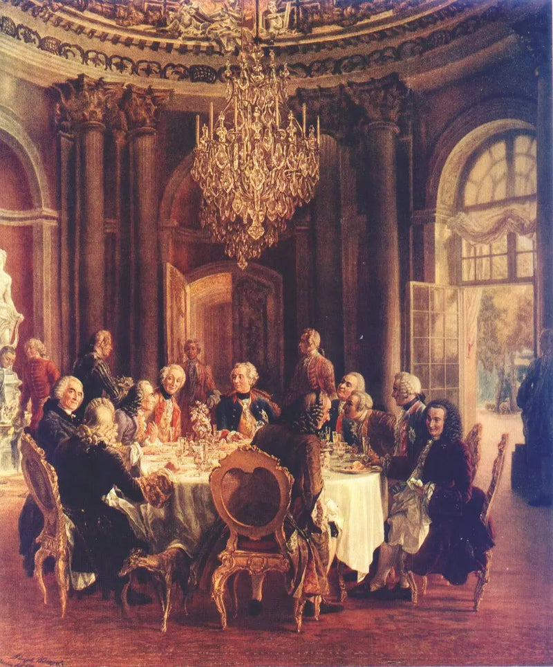 Okrągły stół króla Fryderyka II w Sanssouci - Adolph von Menzel