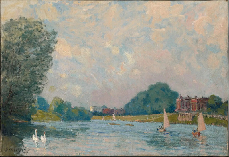 Tamiza w Hampton Court - Alfred Sisley
