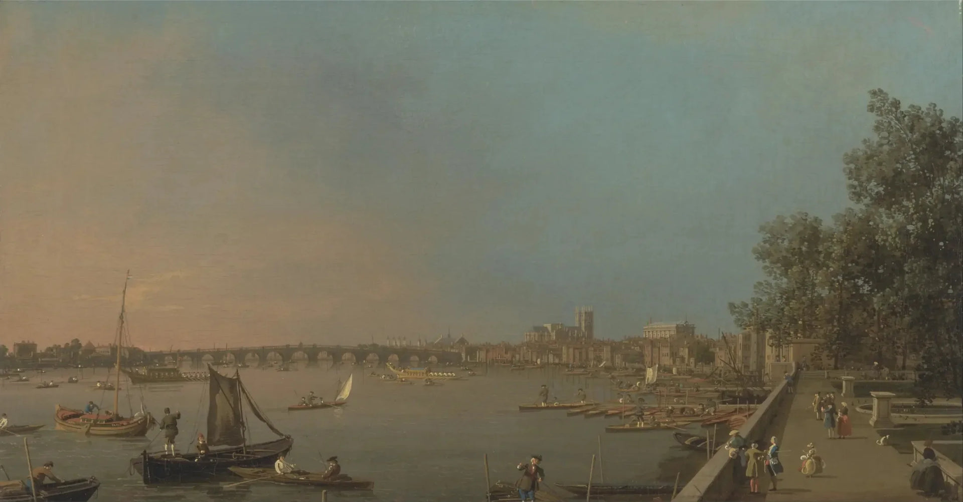 La Tamise depuis la terrasse de House, vers Westminster - Canaletto image 1 reproduction artisanale de tableau