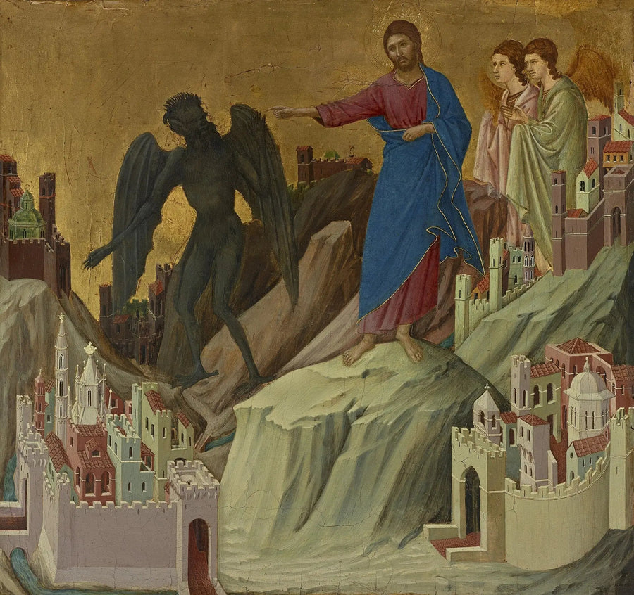 Pokusa Chrystusa na górze - Duccio di Buoninsegna