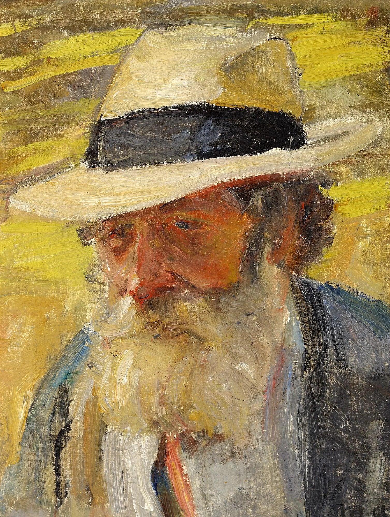 La tête d'un vieil homme. - Michael Peter Ancher image 1 reproduction artisanale de tableau