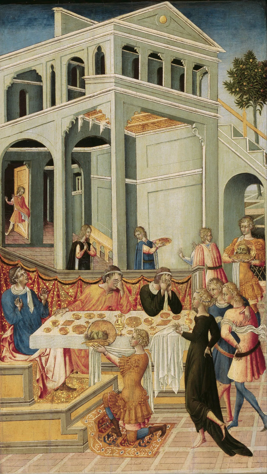 Głowa świętego Jana Chrzciciela przedstawiona przed Herodem - Giovanni di Paolo