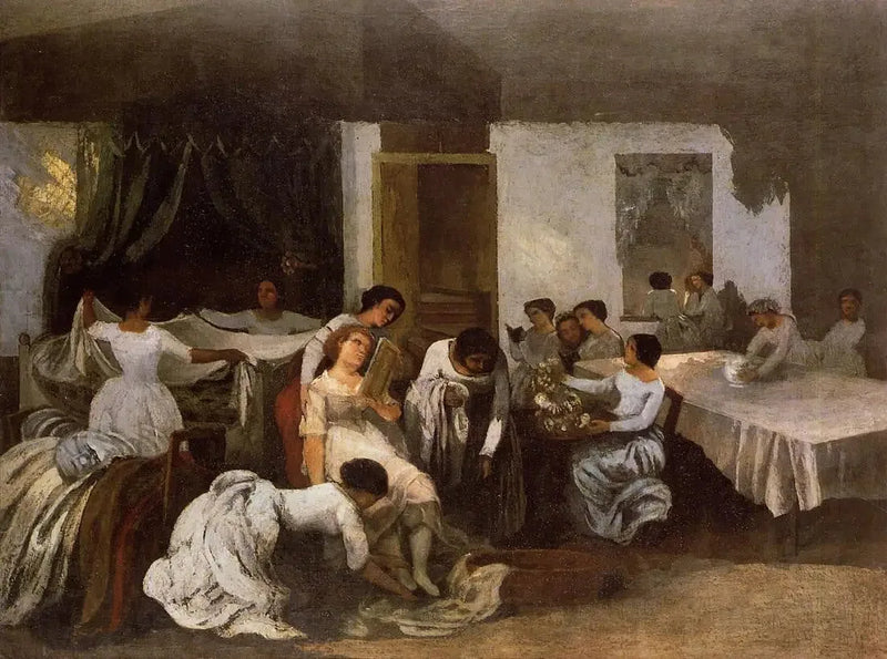 Toaleta zmarłej - Gustave Courbet