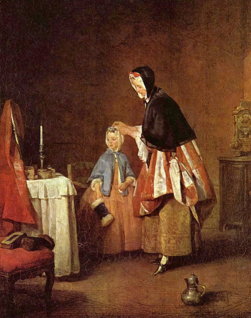 Poranna toaleta - Jean Simeón Chardin
