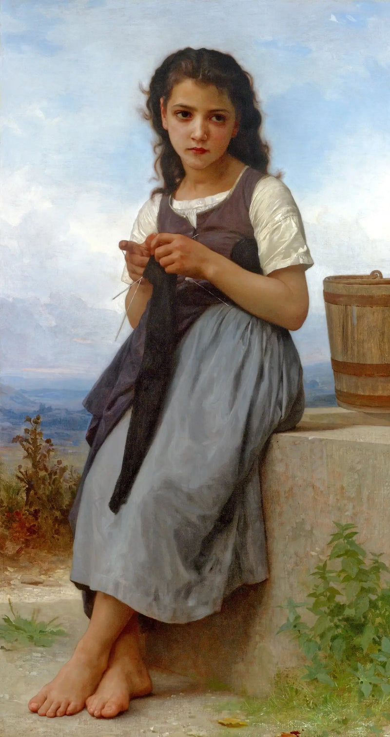 Robiąca na drutach - Bouguereau