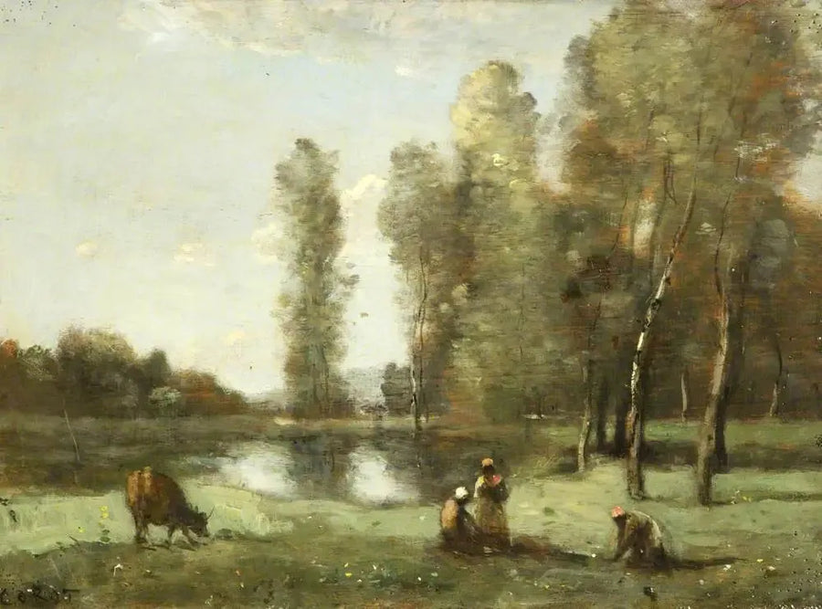 Krowa przy wodopoju - Jean-Baptiste Camille Corot