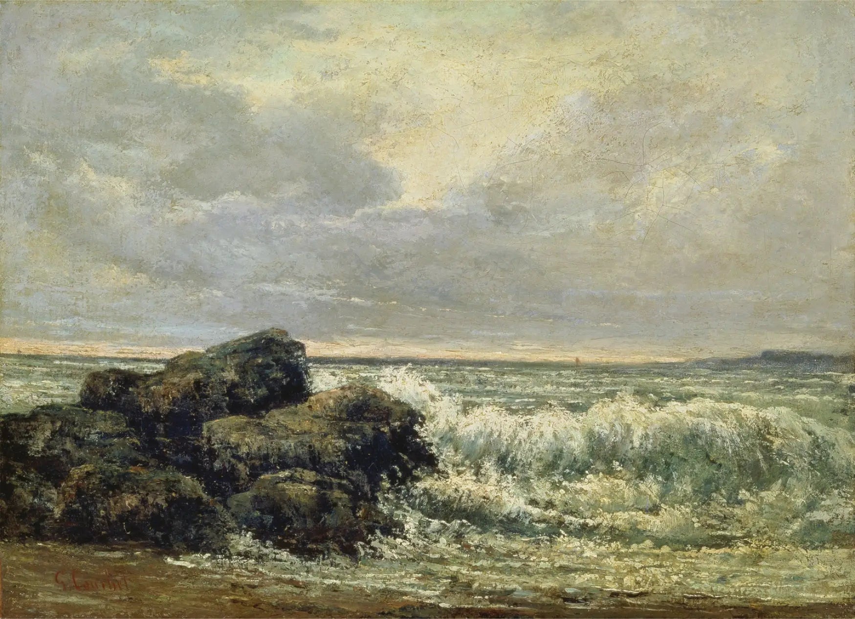 La vague - Gustave Courbet image 1 copie de tableau peinte à la main
