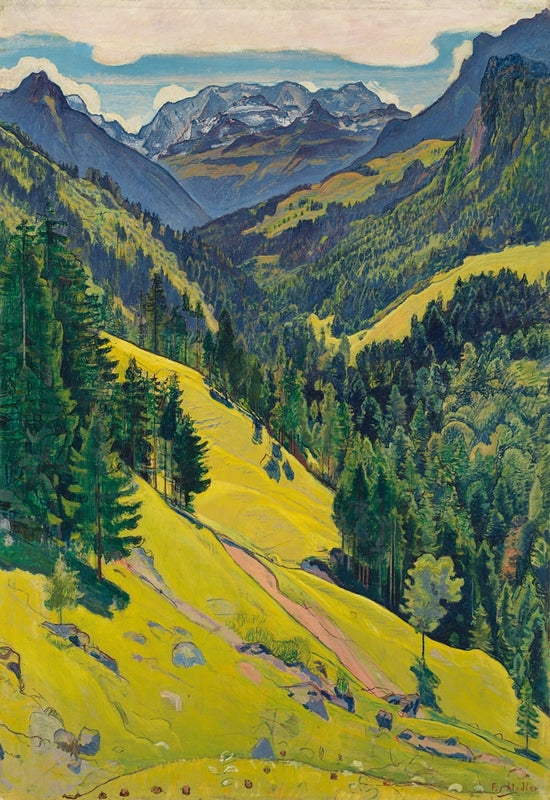 Dolina Kien z masywem Blüemlisalp - Ferdinand Hodler