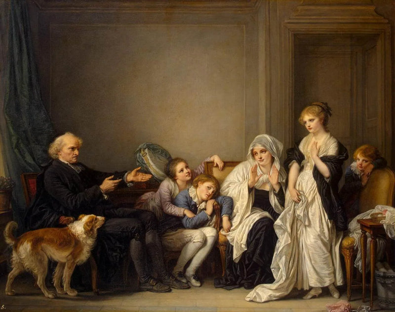 Wdowa i jej ksiądz - Jean-Baptiste Greuze