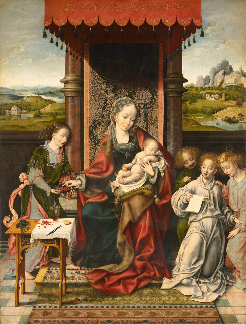 Matka Boska z Dzieciątkiem i aniołami - Joos van Cleve