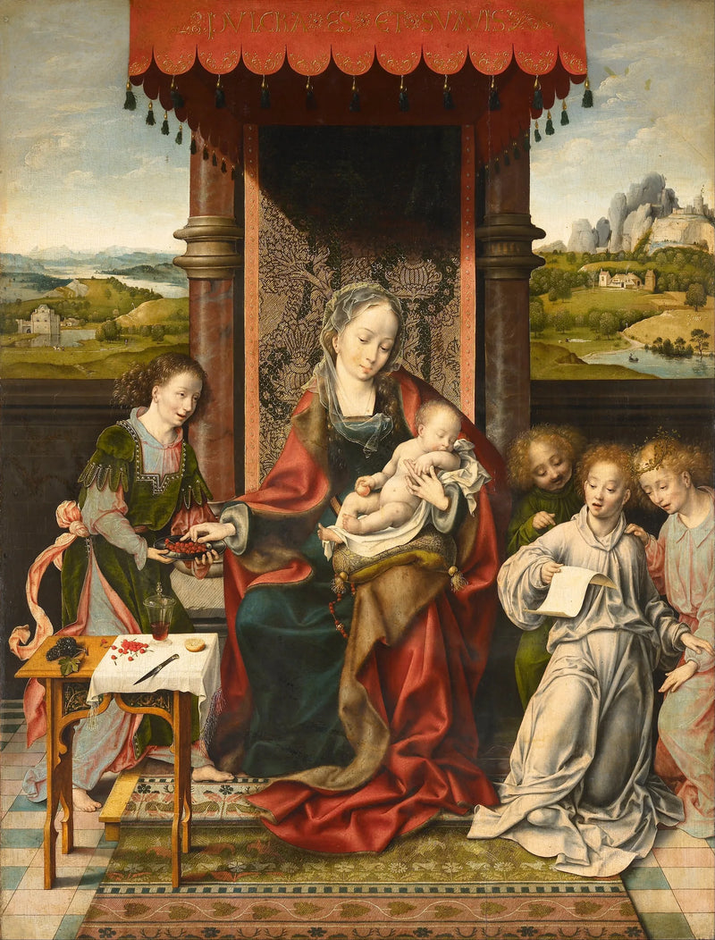 Matka Boska z Dzieciątkiem i aniołami - Joos van Cleve