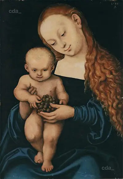 Matka Boska z Dzieciątkiem i winogronami - Lucas Cranach Starszy