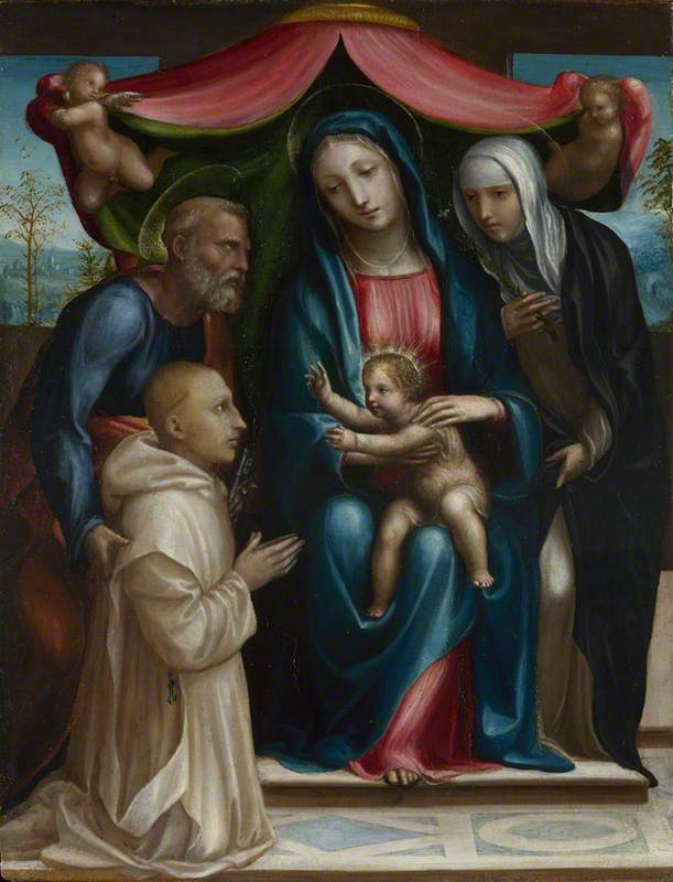 Matka Boska z Dzieciątkiem, świętymi i darczyńcą - Il Sodoma (Giovanni Antonio Bazzi)