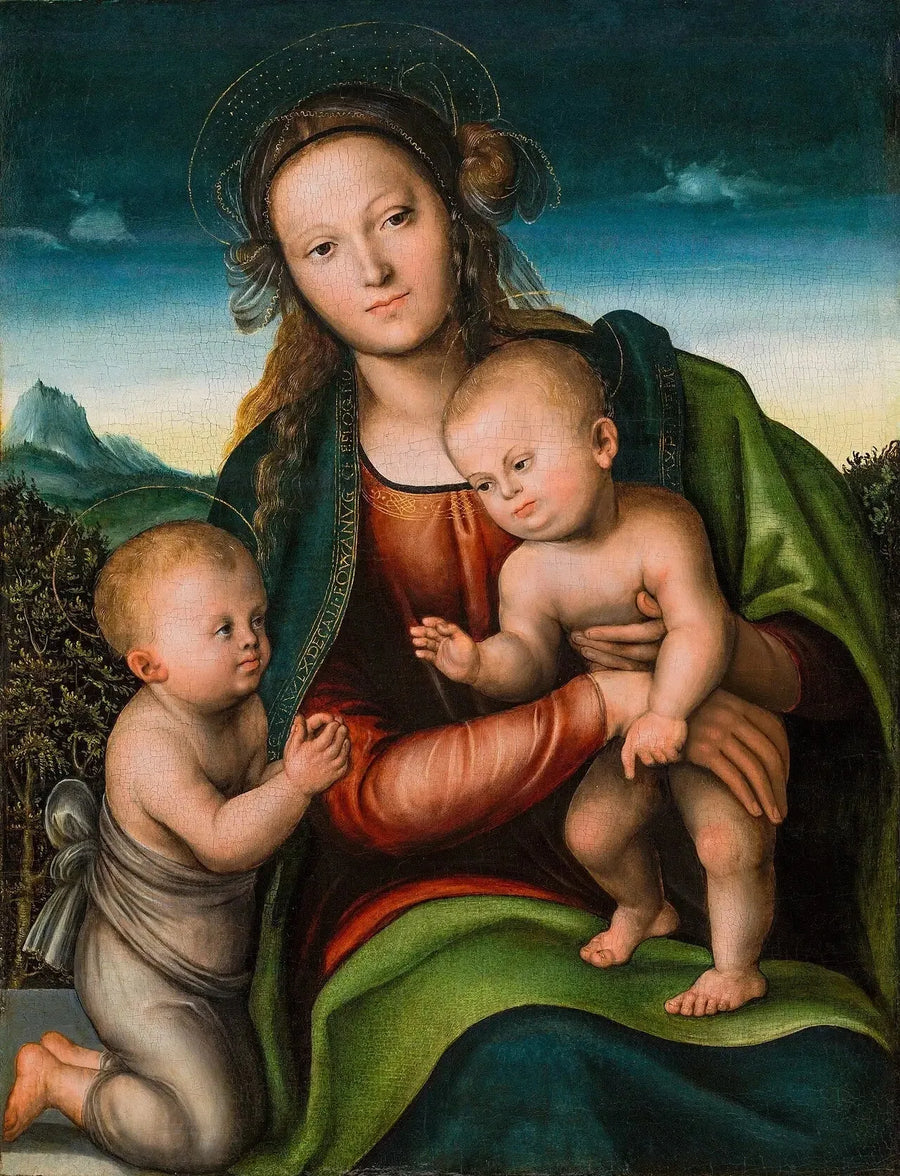 Matka Boska z Dzieciątkiem i Małym Janem Chrzcicielem - Lucas Cranach Starszy