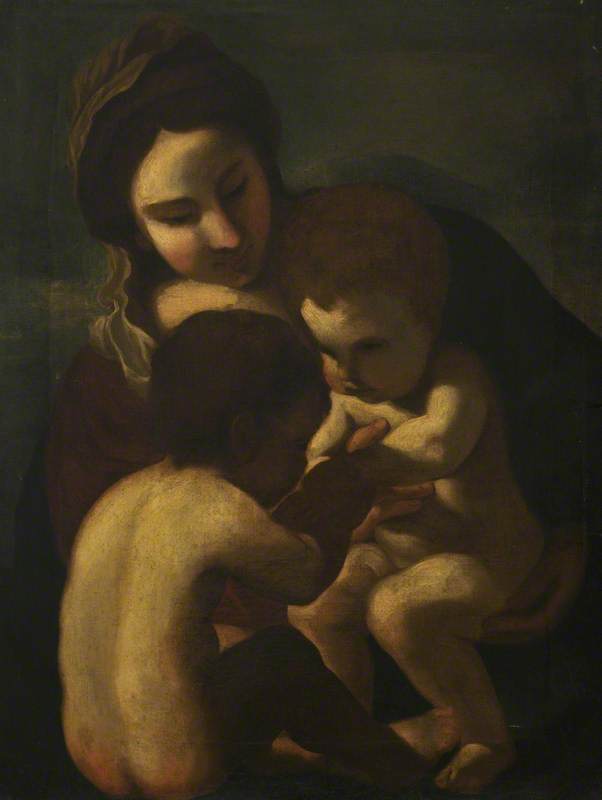 Matka Boska z Dzieciątkiem i małym świętym Janem - Guercino