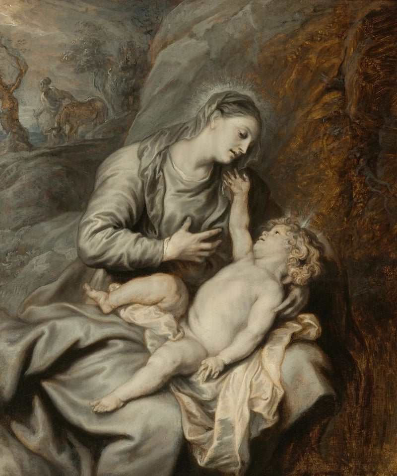 Dziewica z Dzieciątkiem z odpoczynkiem podczas ucieczki do Egiptu - Antoine van Dyck