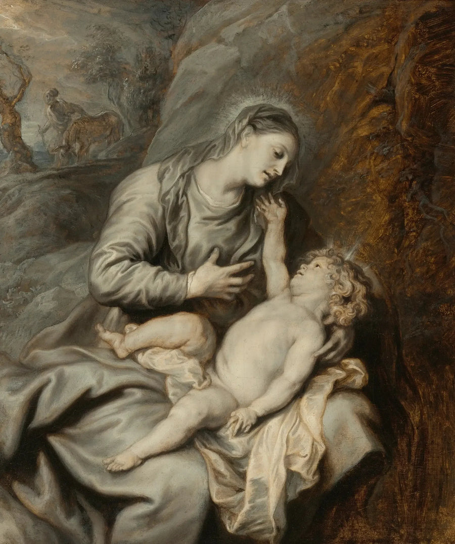 Dziewica z Dzieciątkiem z odpoczynkiem podczas ucieczki do Egiptu - Antoine van Dyck